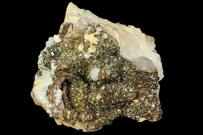 Pyrite On Calcite & Quartz - El Hammam Mine, Morocco #80356